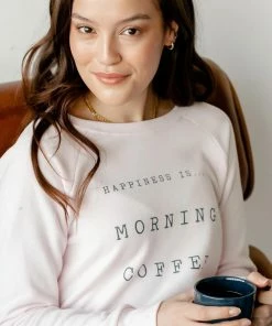 Happiness Is... Women's Morning Coffee Sweatshirt - Ballet Pink -Adidas Shop 4 72630