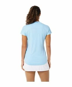 Asics Women's Court Piping Shirt - Arctic Blue -Adidas Shop 4 79408