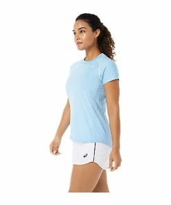 Asics Women's Court Piping Shirt - Arctic Blue -Adidas Shop 5 79408