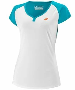 Babolat Women's Play Cap Sleeve Top - White/Blue