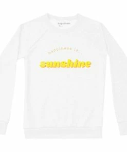 Happiness Is... Women's Sunshine Sweatshirt - White/Yellow