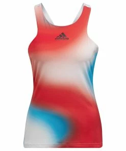 Adidas Women's Melbourne Tank - Vivid Red/Sky Rush