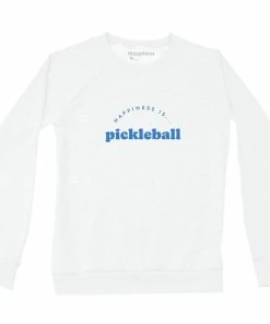 Happiness Is... Women's Pickleball Sweatshirt - White